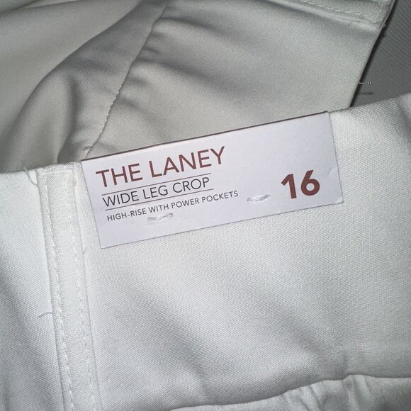 Lane Bryant Women’s The Laney Wide Legs Cropped Pants White High Rise SZ 16 NWT - Picture 6 of 6